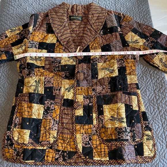 New Donna Sharp Vintage Quilted Cotton Dragonfly Jacket Size: P - Picture 7 of 11